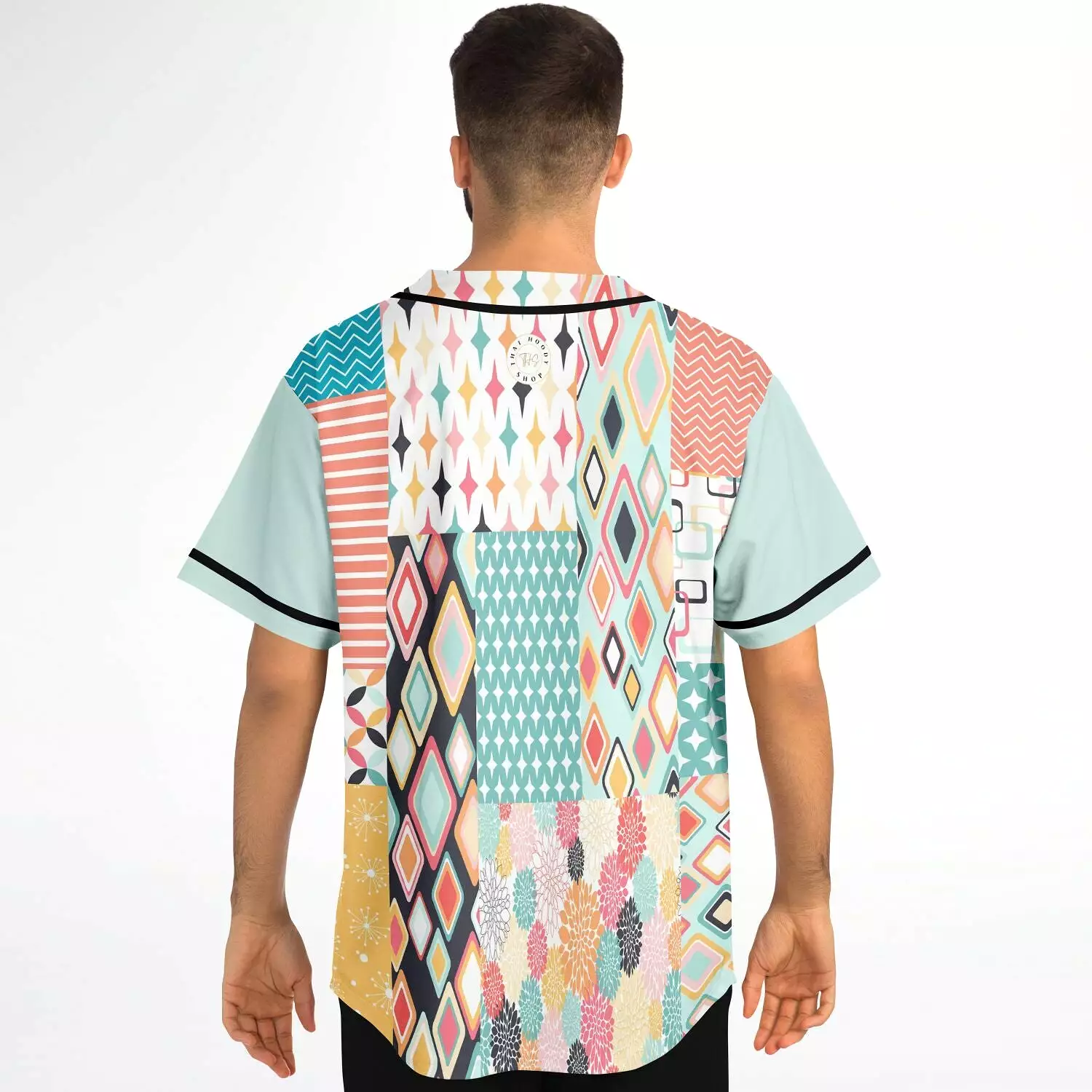 Miami Geography Patchwork Jersey - Button Front Design