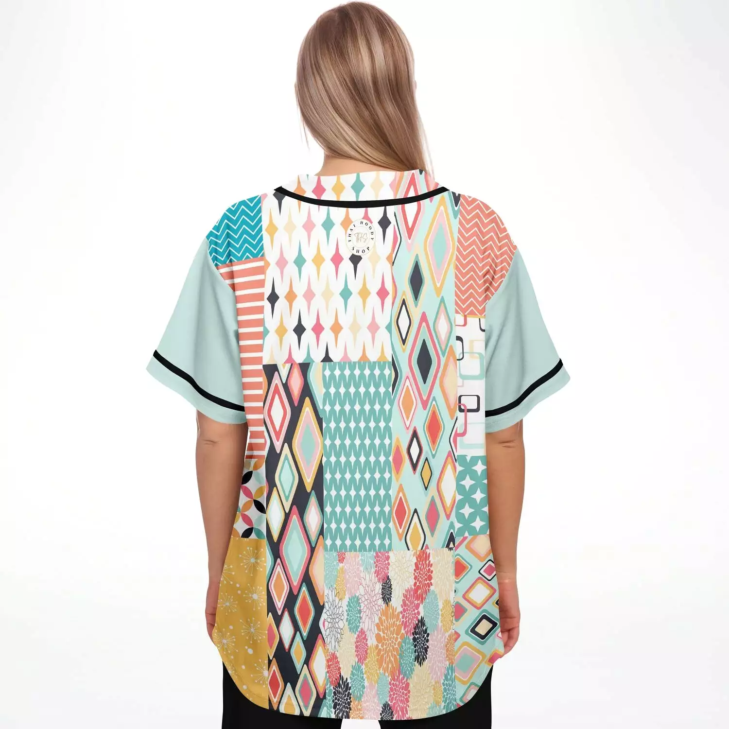 Miami Geography Patchwork Jersey - Button Front Design