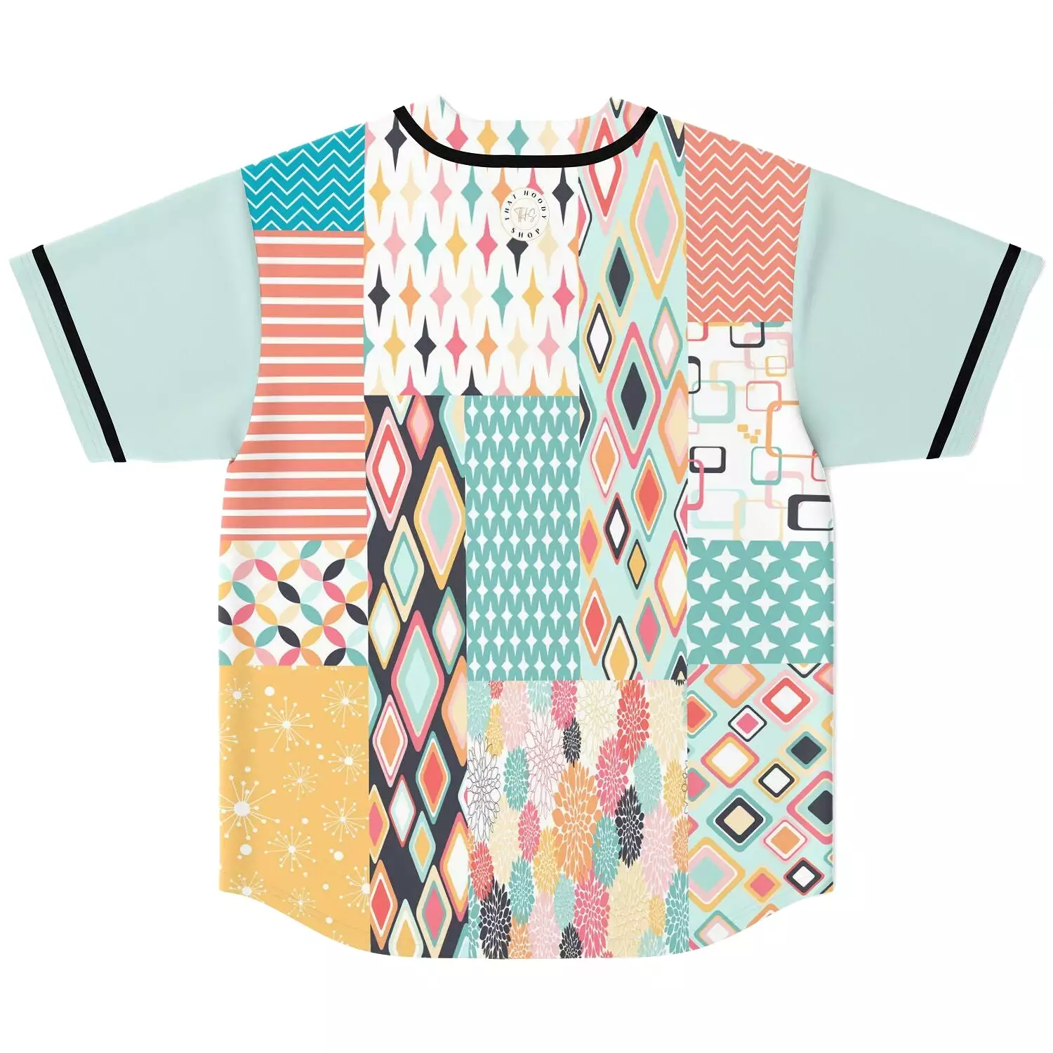 Miami Geography Patchwork Jersey - Button Front Design