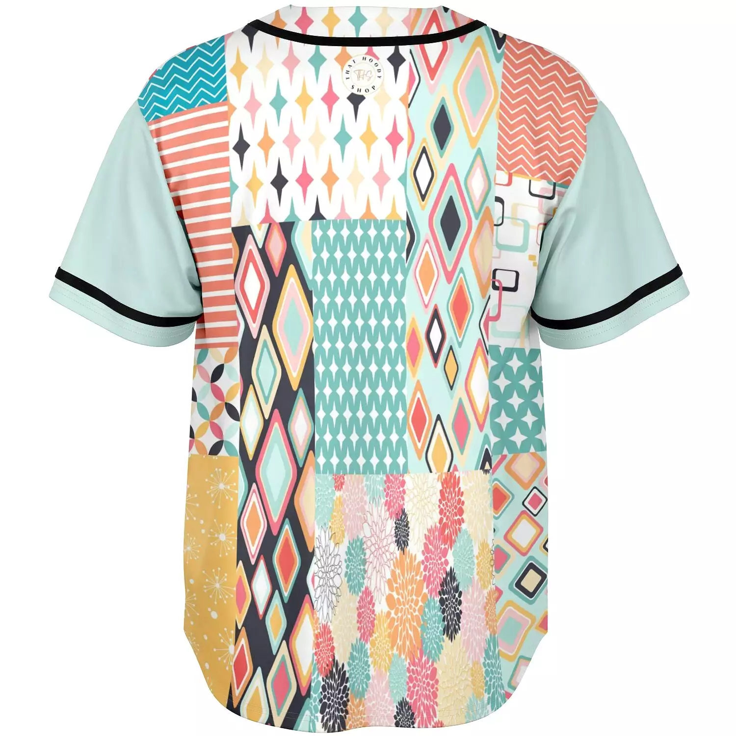 Miami Geography Patchwork Jersey - Button Front Design