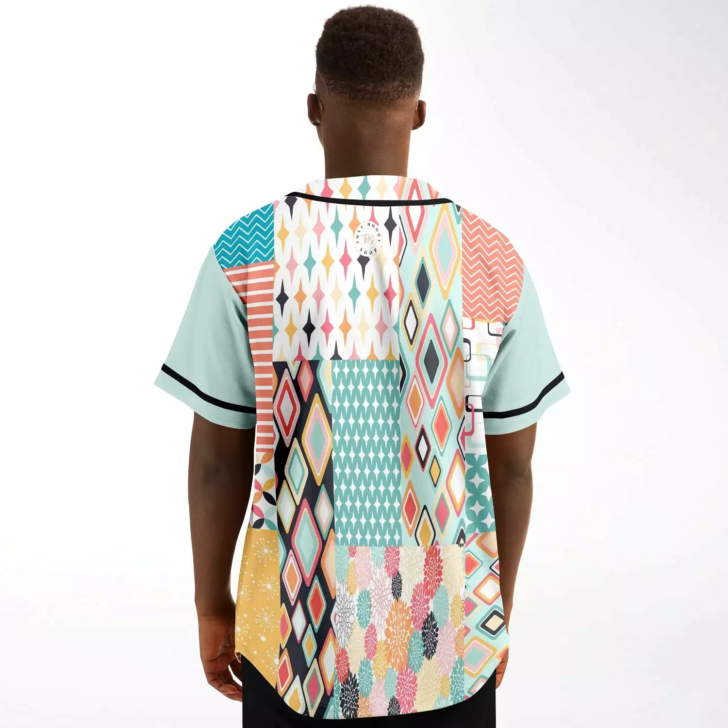 Miami Geography Patchwork Jersey - Button Front Design