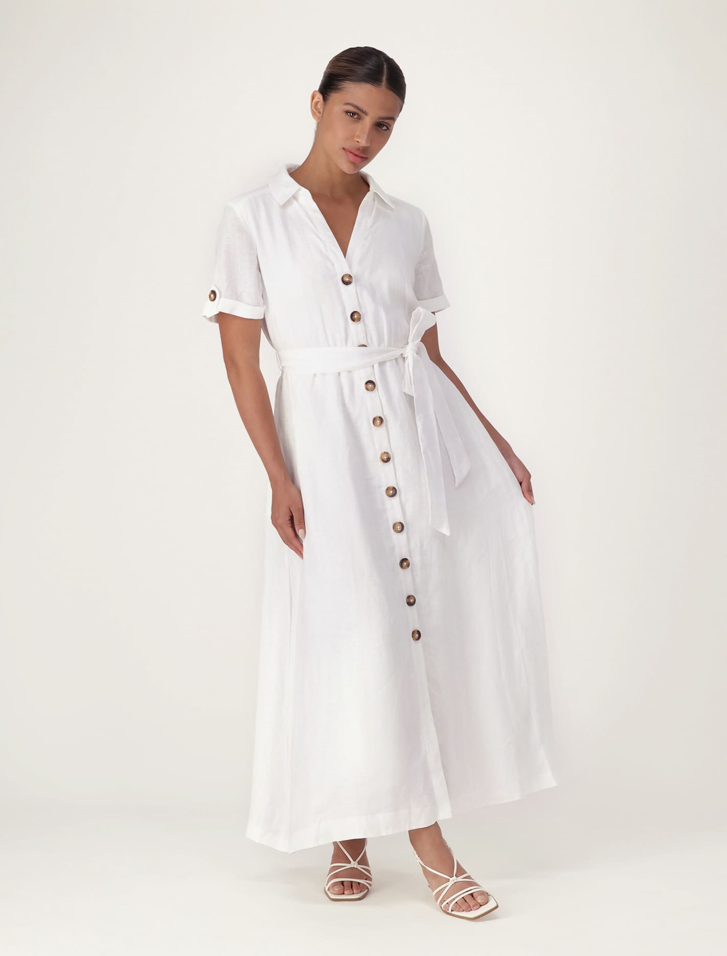 Milla Belted Shirt Dress: Refresh your wardrobe with this trendy belted shirt dress.