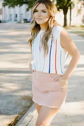 Mini Skirt, Blush Color, Cargo Style