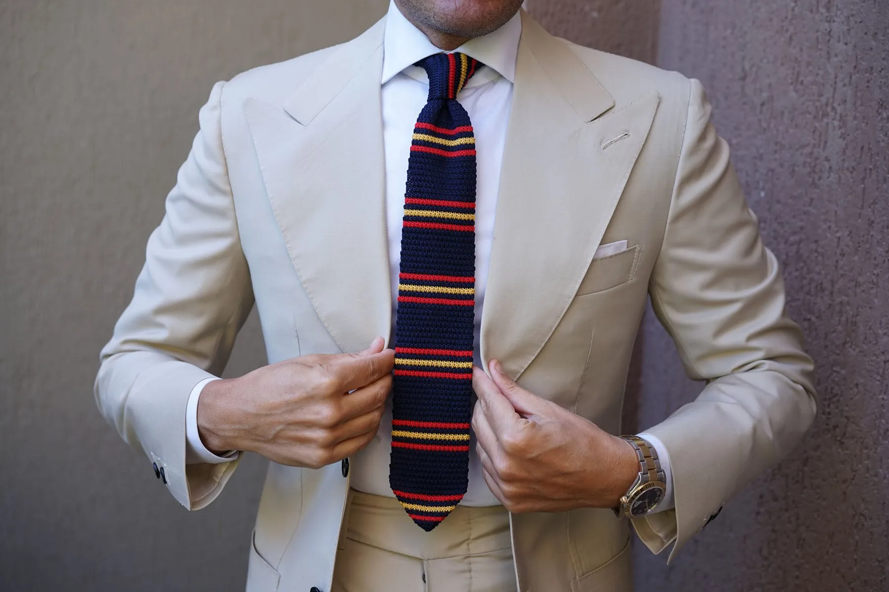 Moroccan Knit Tie - Striped Pattern