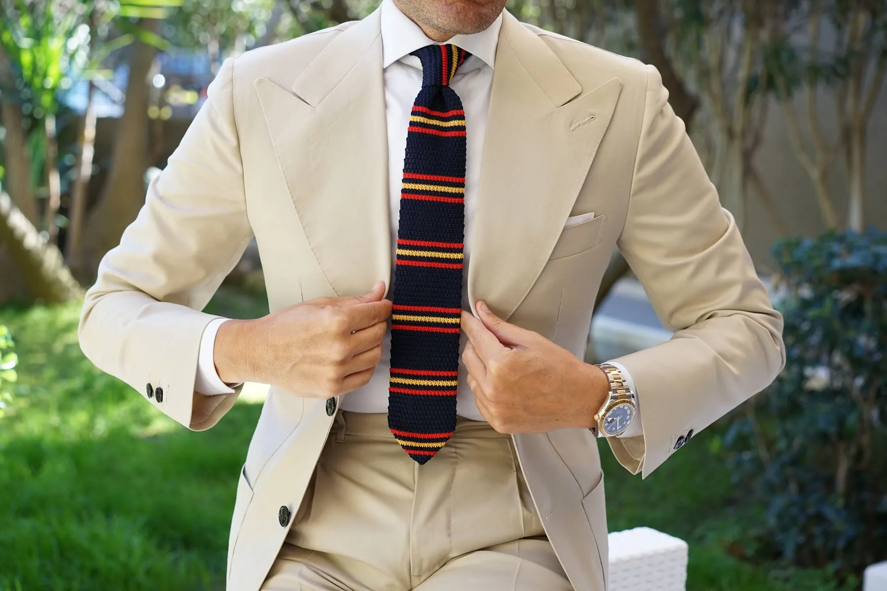 Moroccan Knit Tie - Striped Pattern