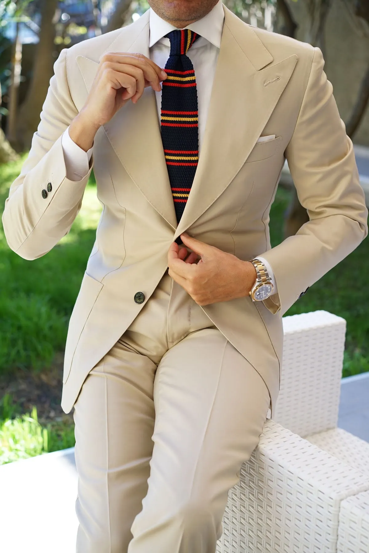 Moroccan Knit Tie - Striped Pattern