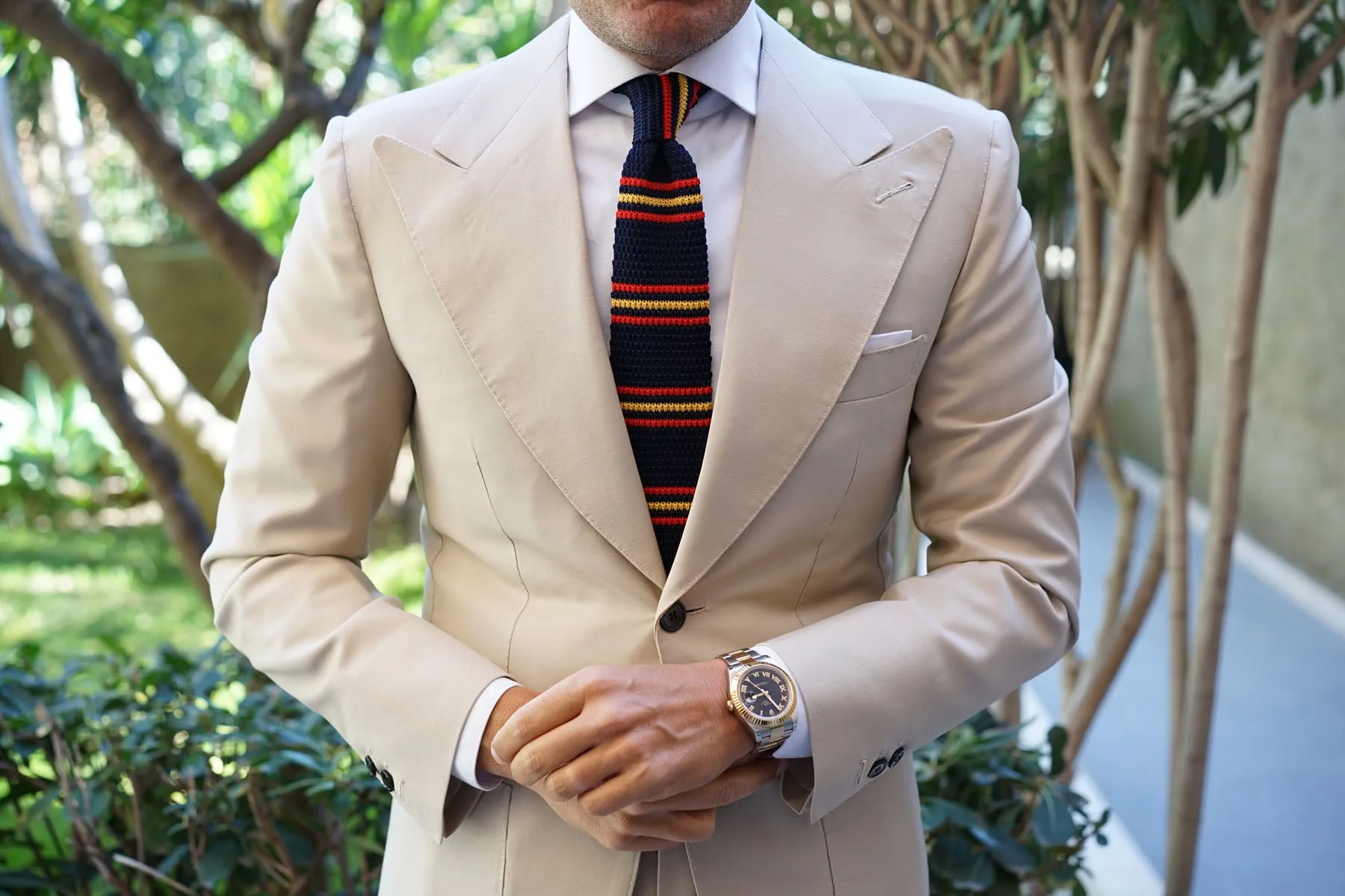 Moroccan Knit Tie - Striped Pattern