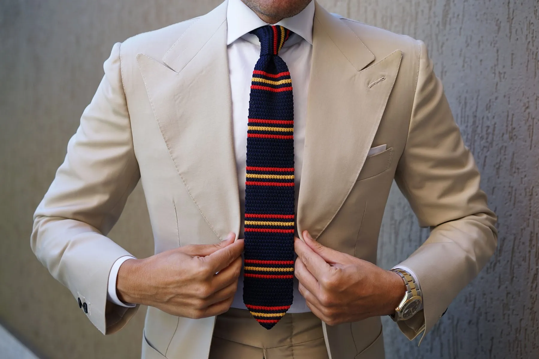 Moroccan Knit Tie - Striped Pattern