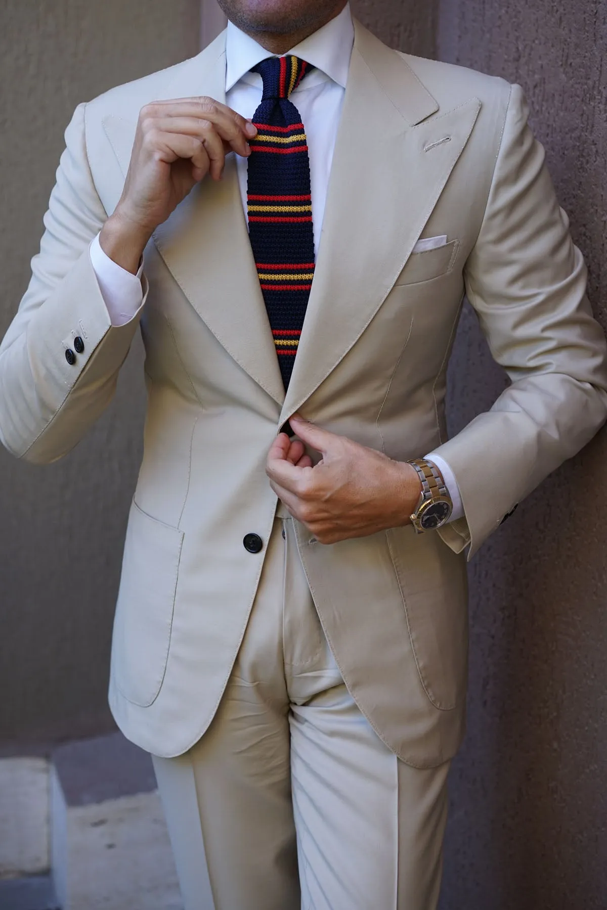 Moroccan Knit Tie - Striped Pattern