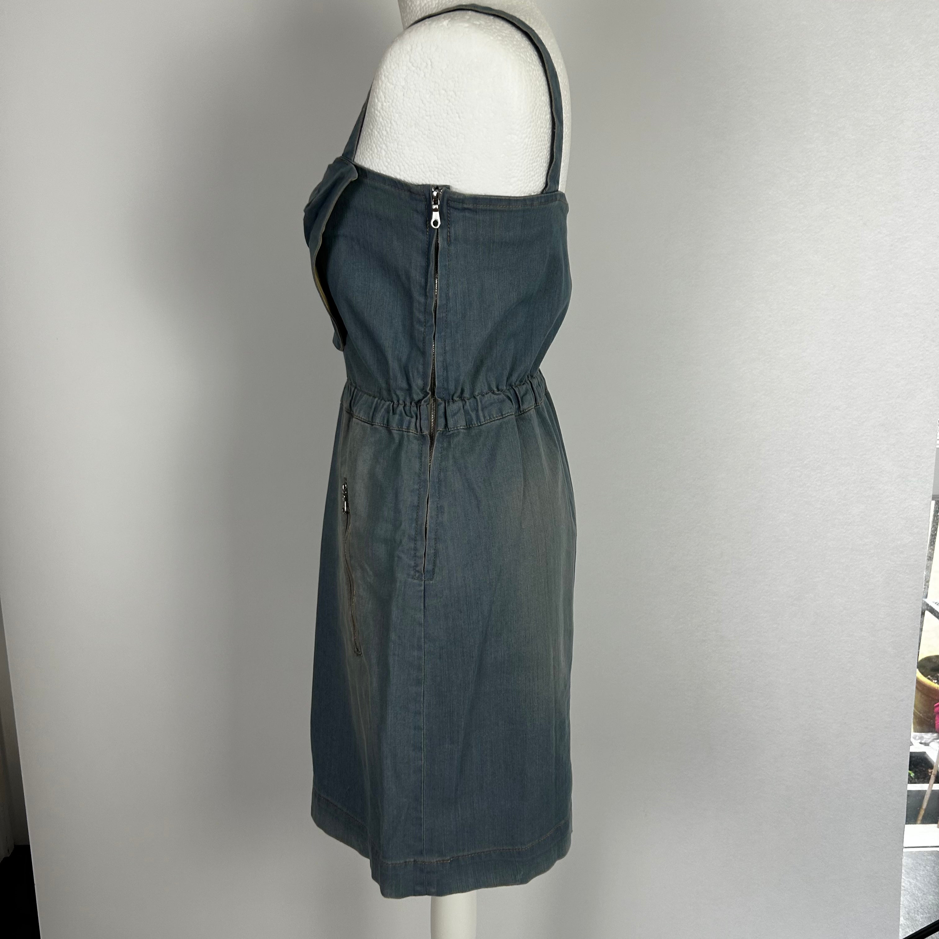 Mulberry Brand Dress XS, Pale Denim, Strappy, Midi