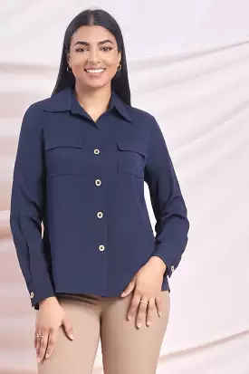 Navy long sleeve shirt