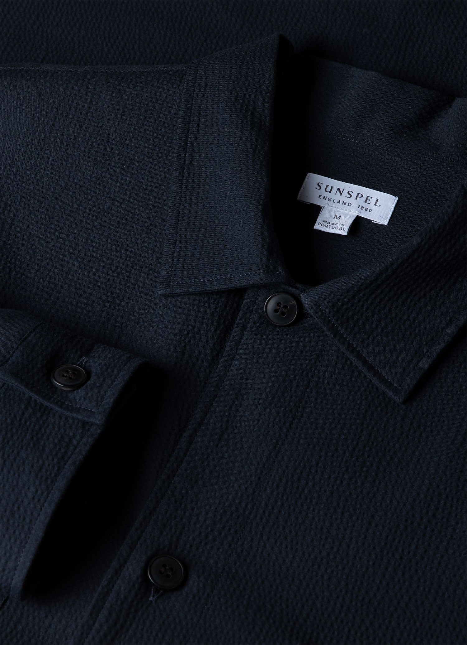 Navy Seersucker Men's Overshirt.