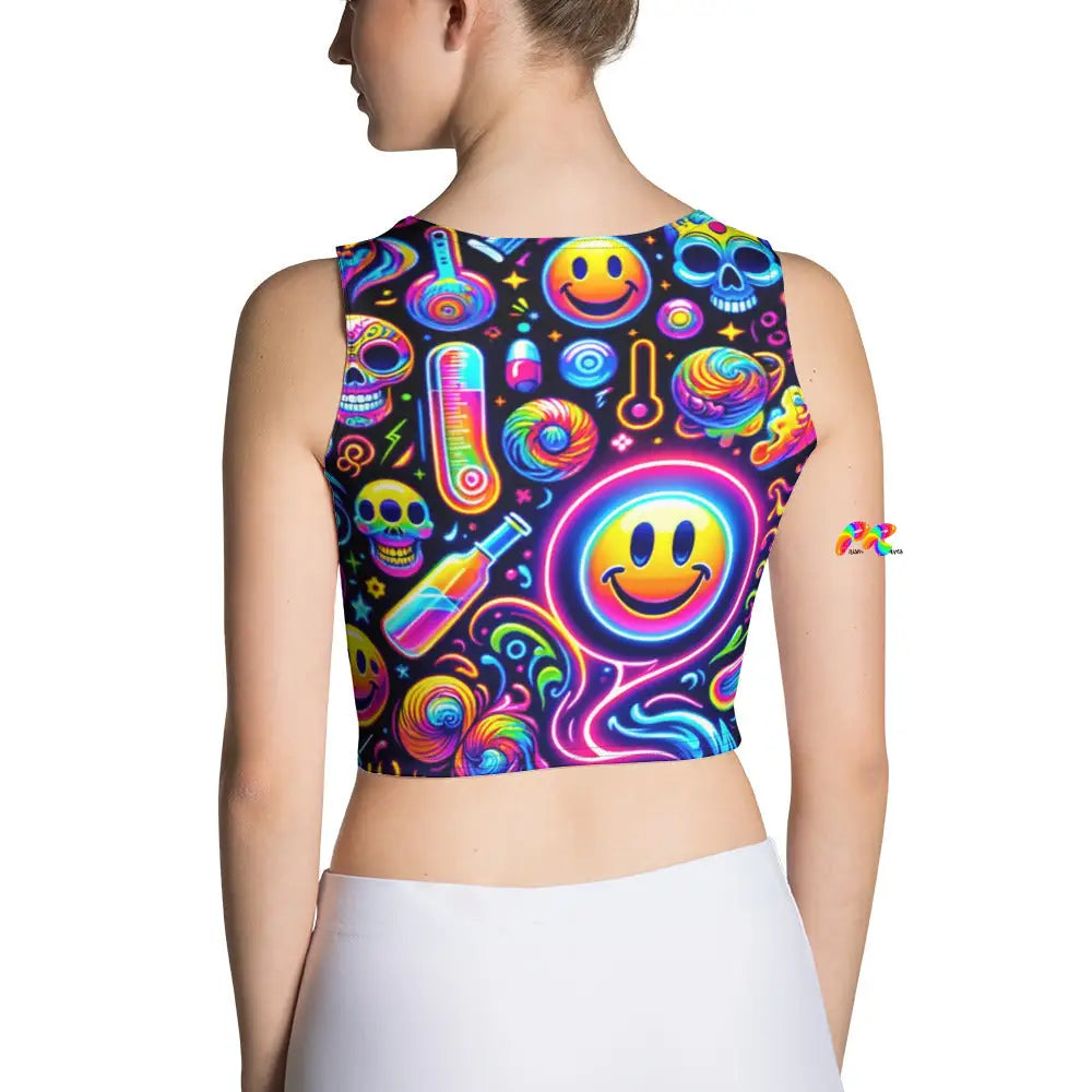 Neon Rave Crop Top for Blissful Party