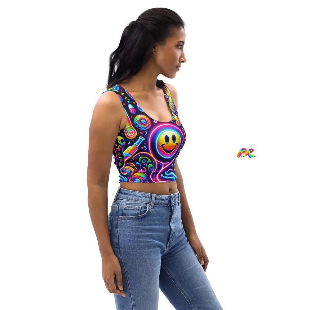 Neon Rave Crop Top for Blissful Party