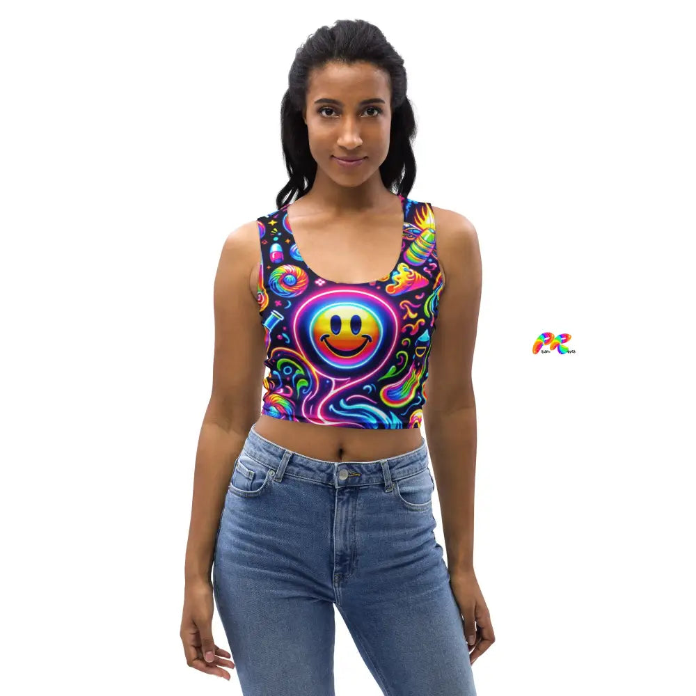 Neon Rave Crop Top for Blissful Party