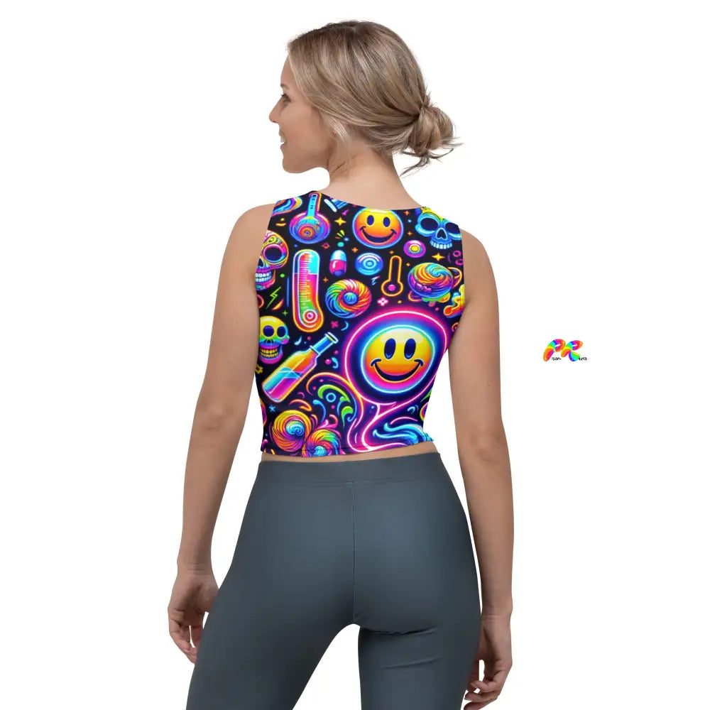 Neon Rave Crop Top for Blissful Party