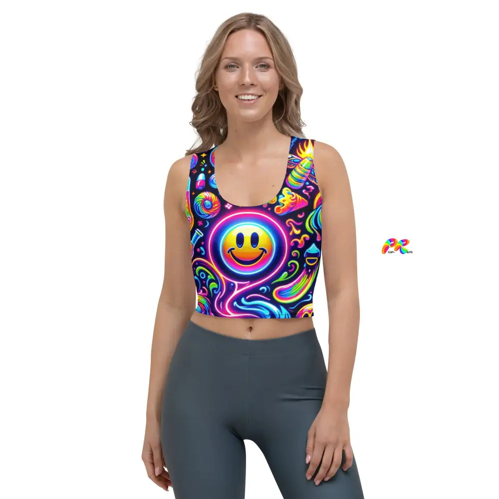 Neon Rave Crop Top for Blissful Party