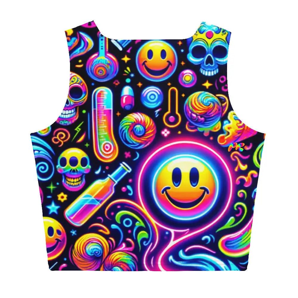 Neon Rave Crop Top for Blissful Party