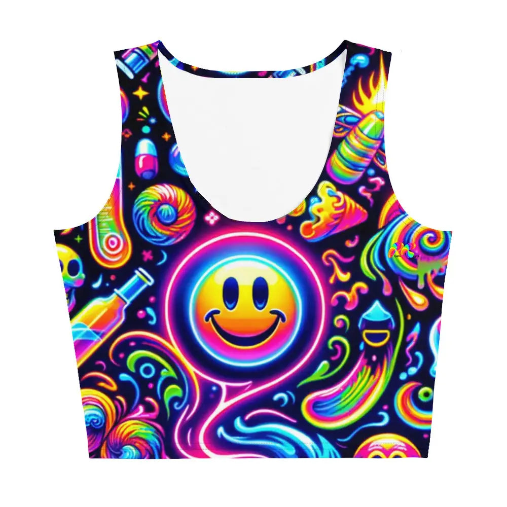 Neon Rave Crop Top for Blissful Party