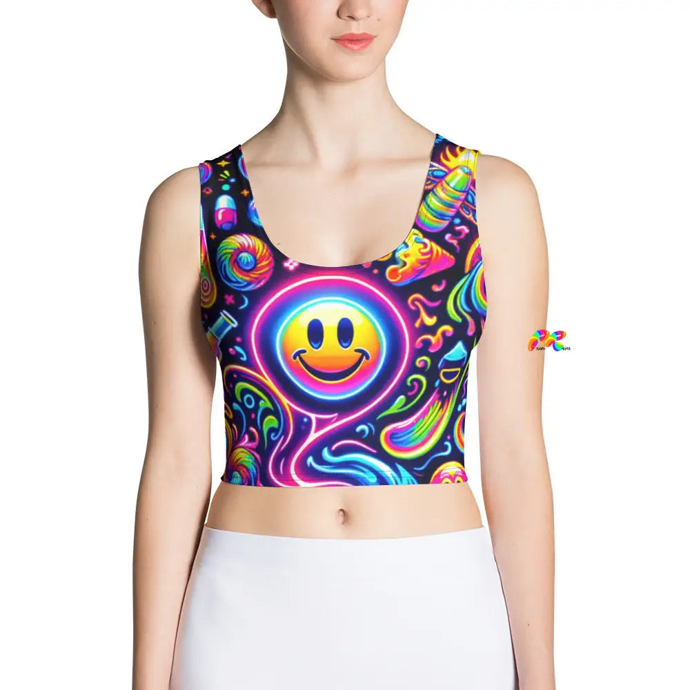 Neon Rave Crop Top for Blissful Party