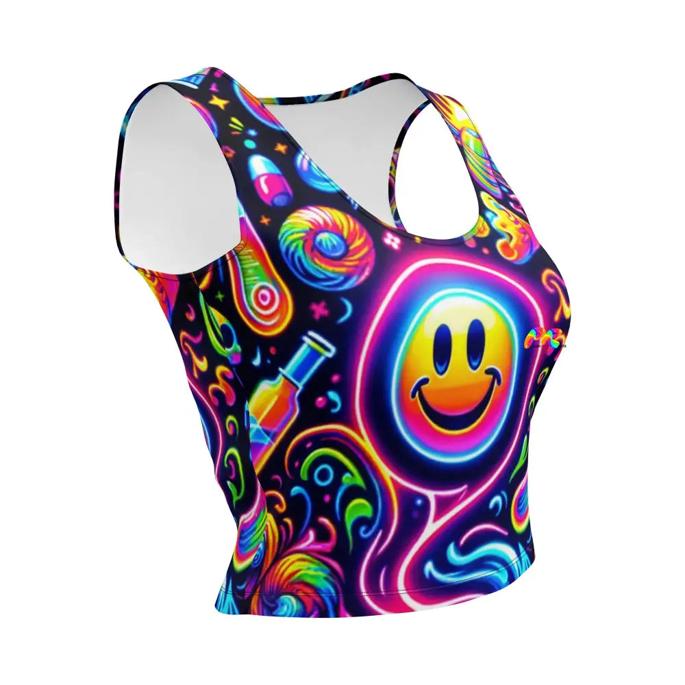 Neon Rave Crop Top for Blissful Party