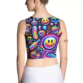 Neon Rave Crop Top for Blissful Party