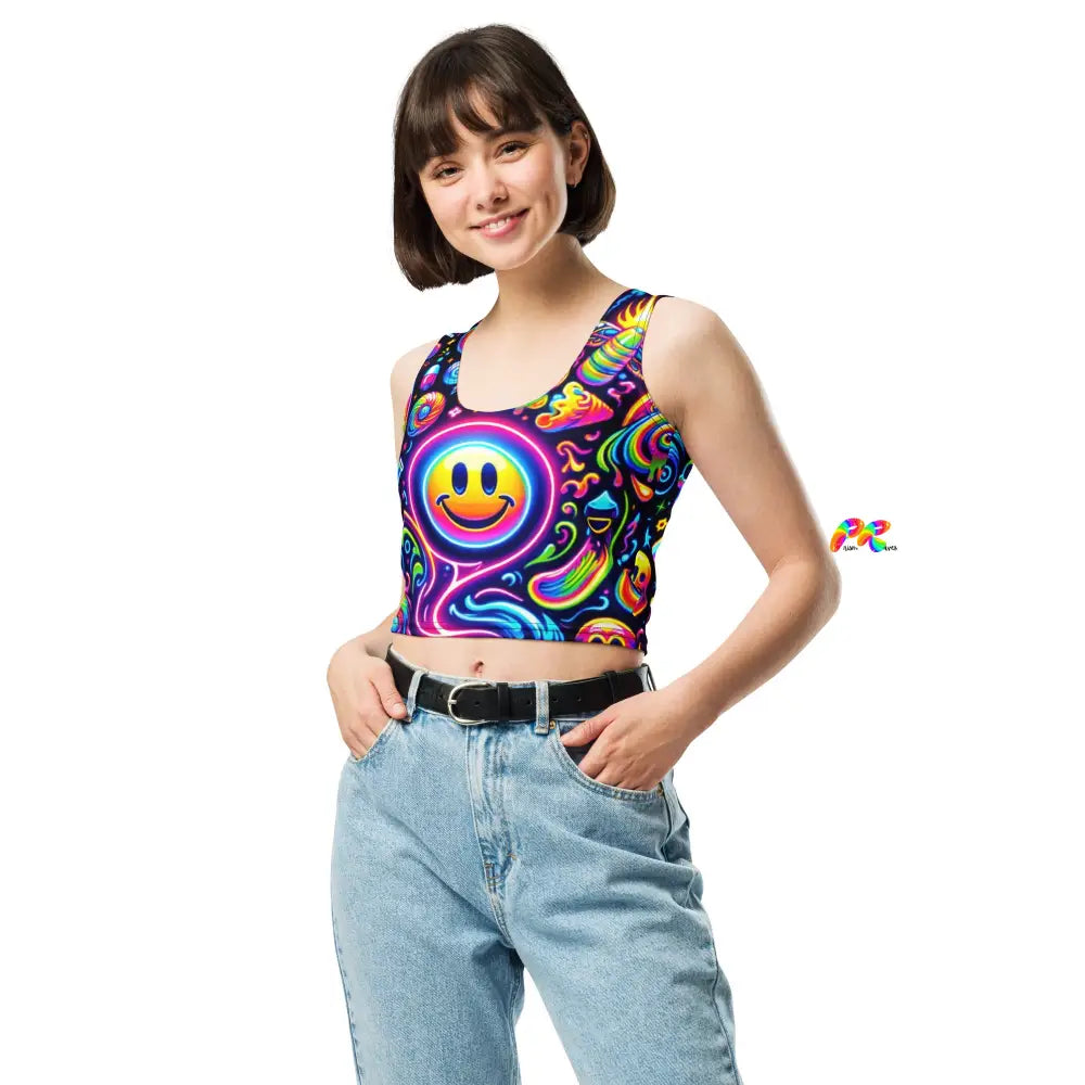 Neon Rave Crop Top for Blissful Party