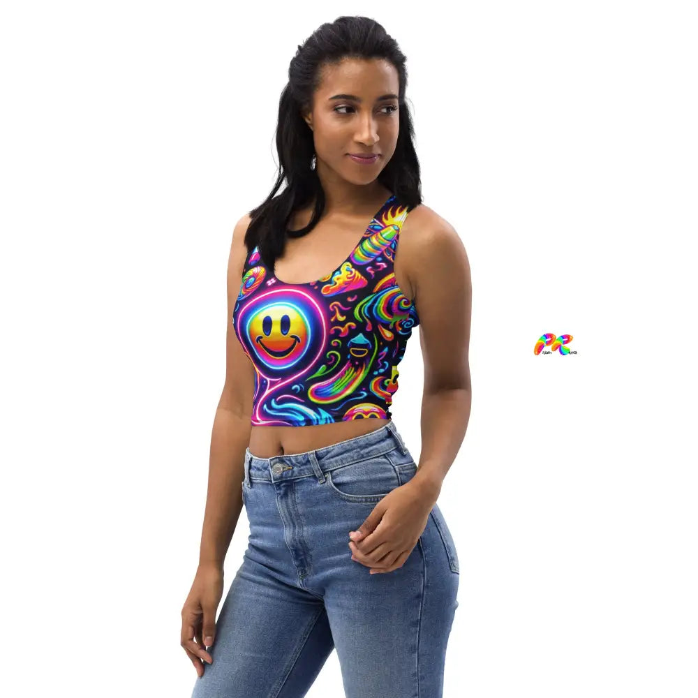 Neon Rave Crop Top for Blissful Party