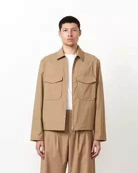 Nylon Wool Overshirt Camel