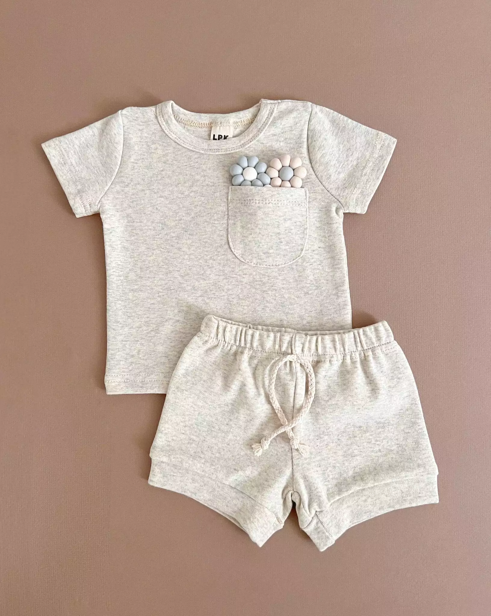 Oatmeal Pocket Shorts Set