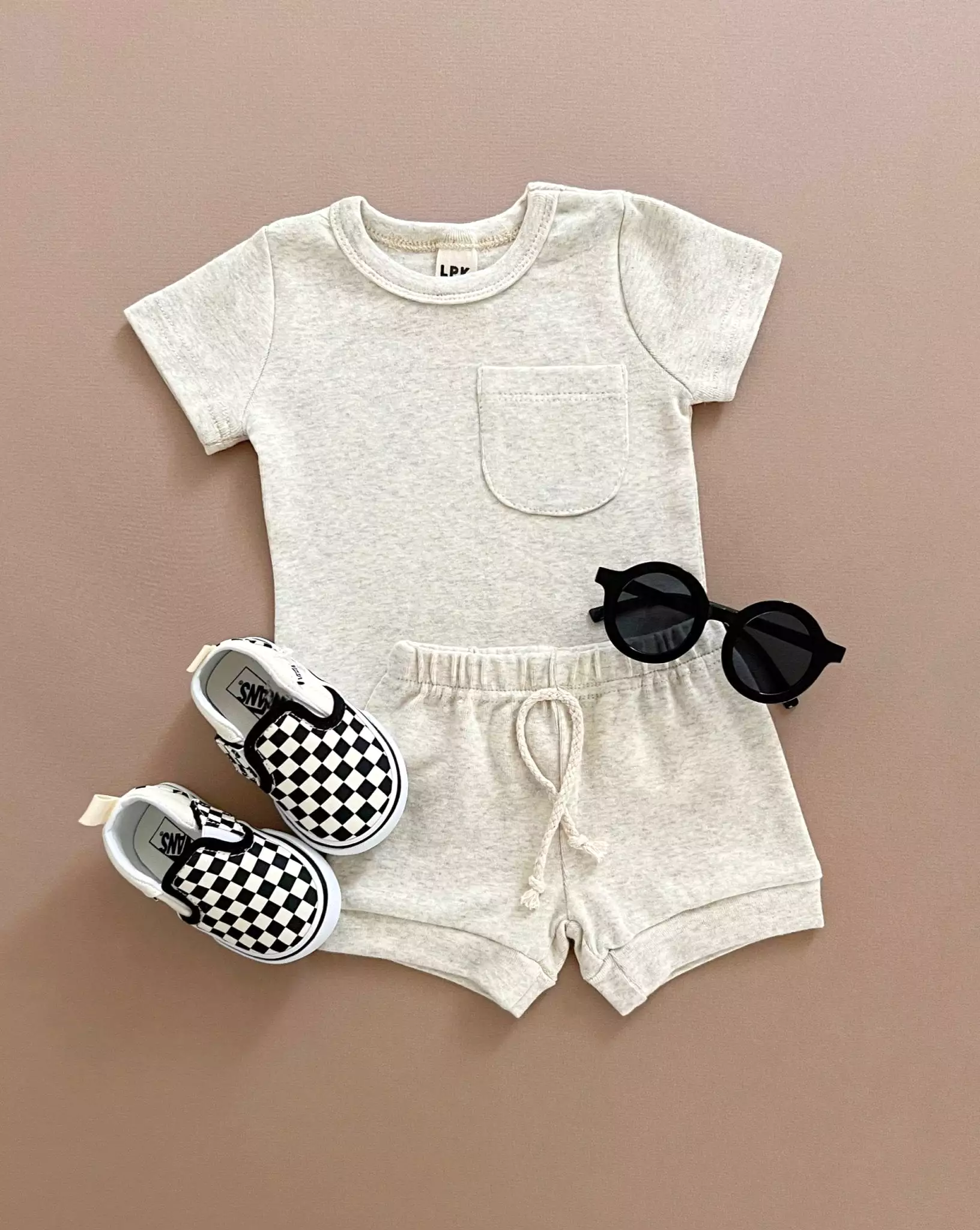 Oatmeal Pocket Shorts Set