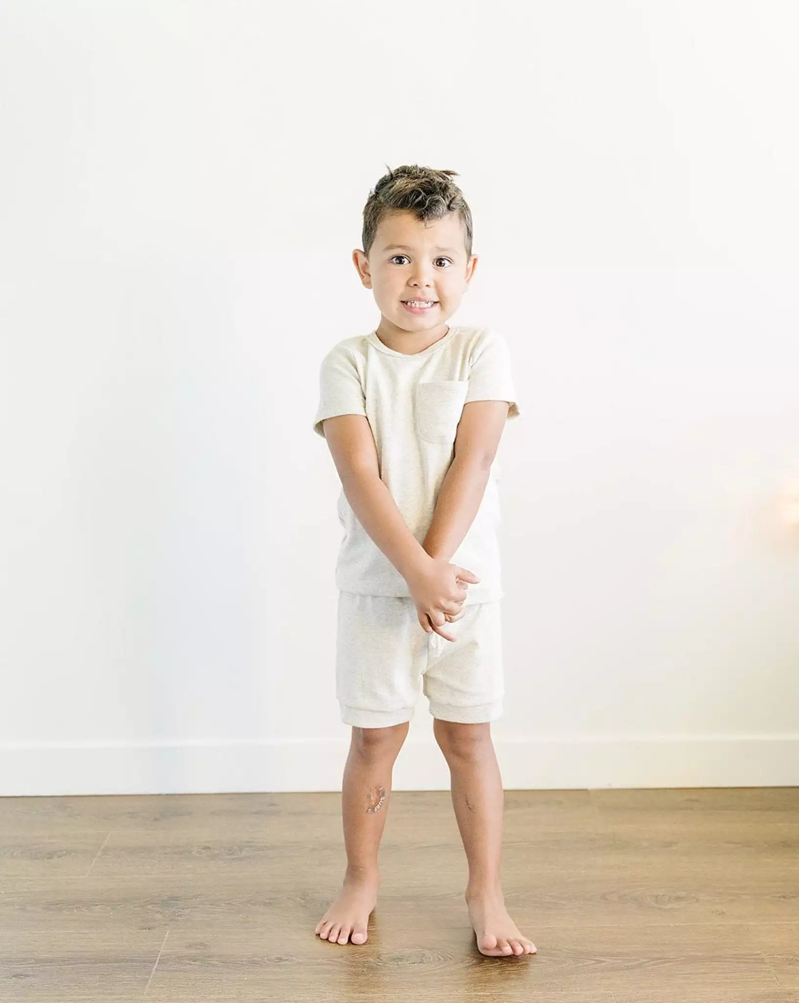 Oatmeal Pocket Shorts Set