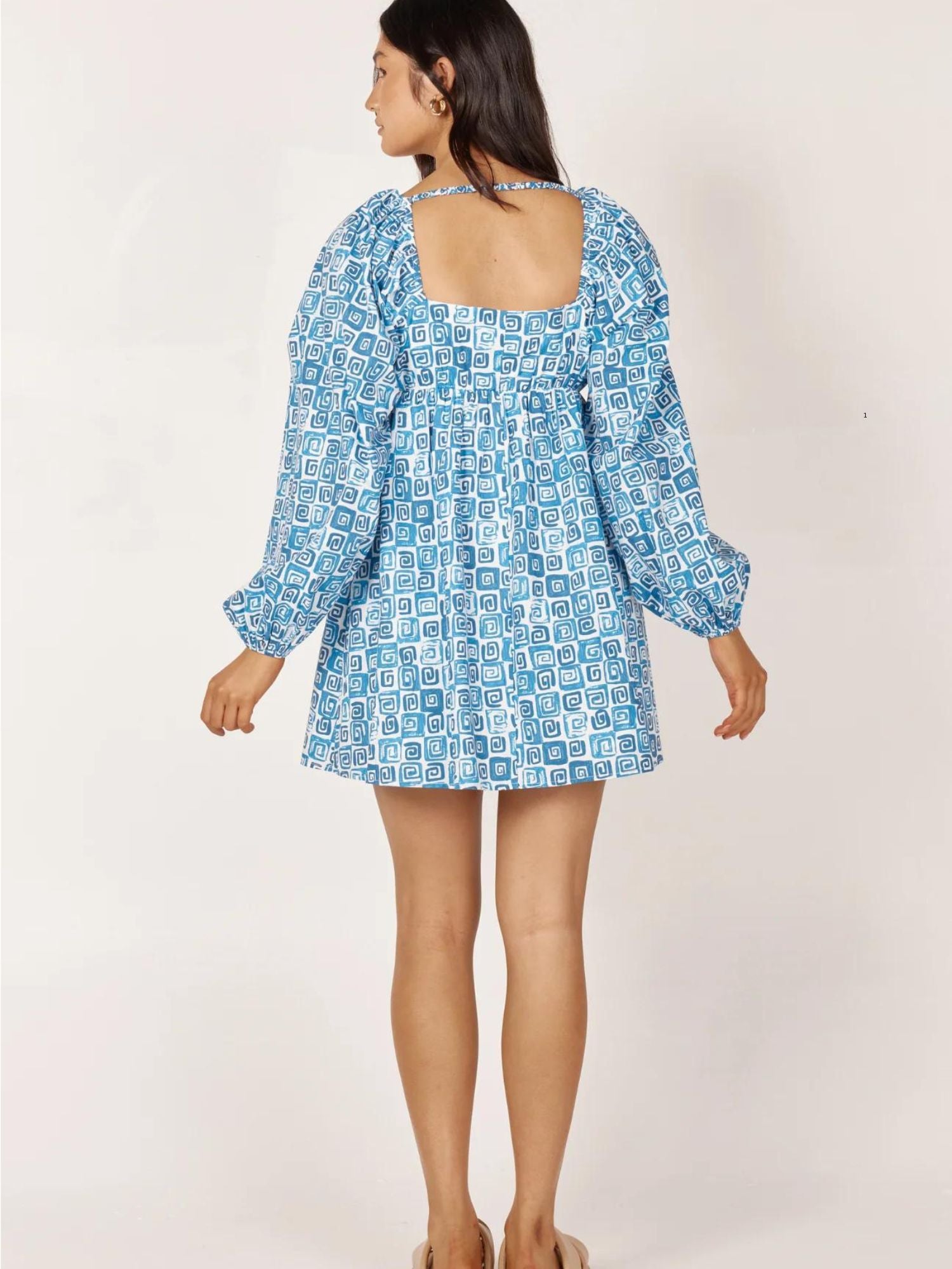 Ocean Print Daphine Mini Dress