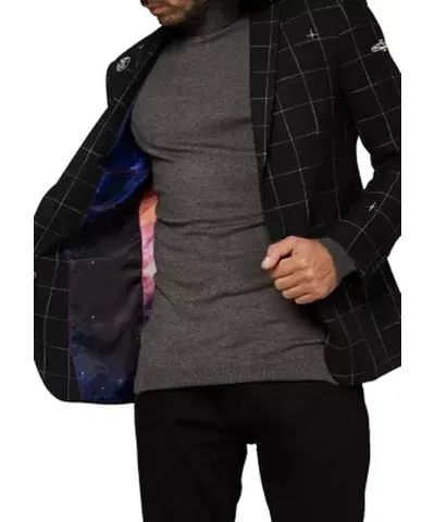 Opposuits Men's Galaxy Outer Space Deluxe Map Blazer