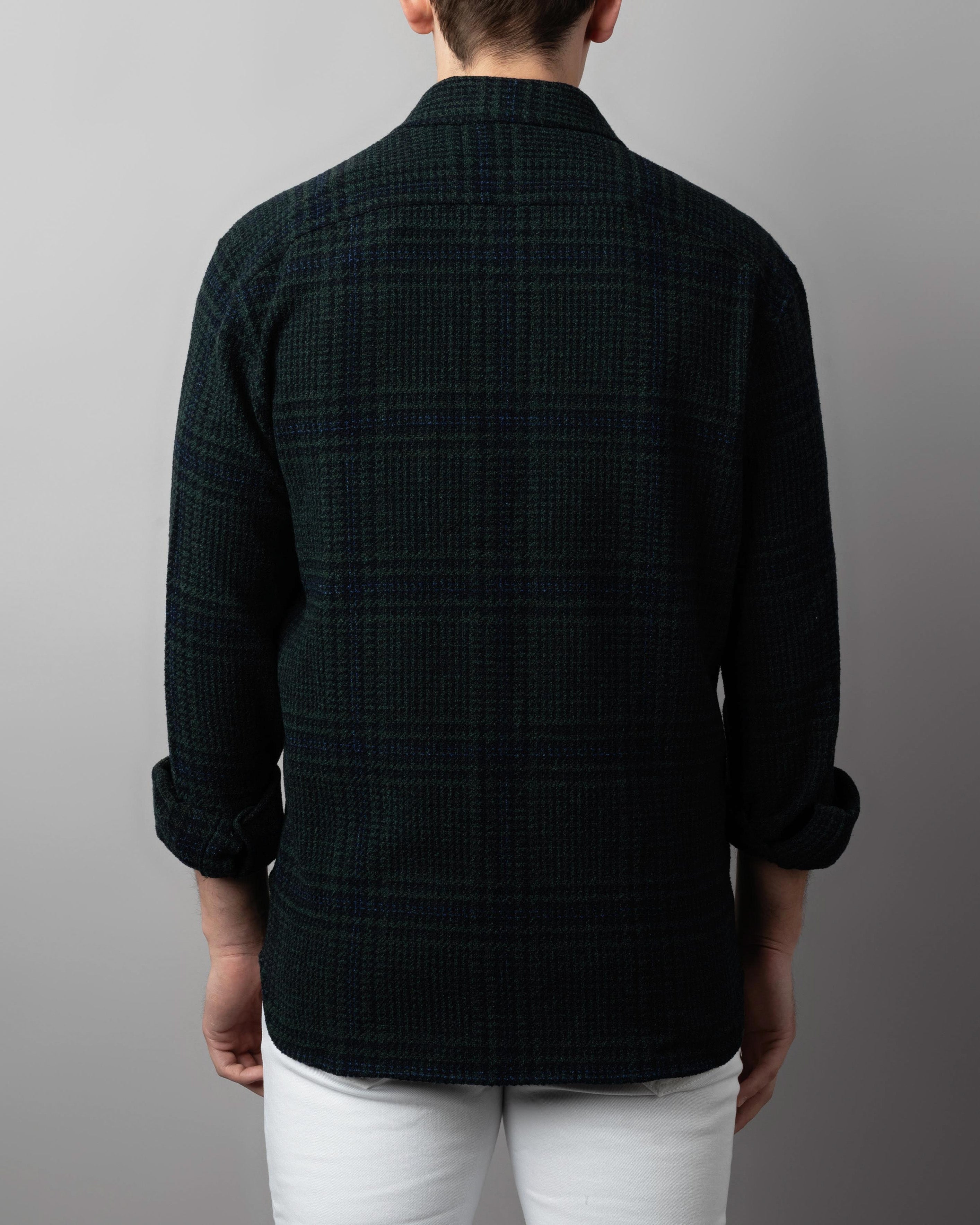 Overshirt with Windowpane Pattern