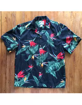 Beautiful Tropical Bird Print Shirt - Paradise Found Jungle L Size