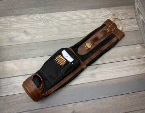 Pencil Golf Bag Black Chestnut Leather