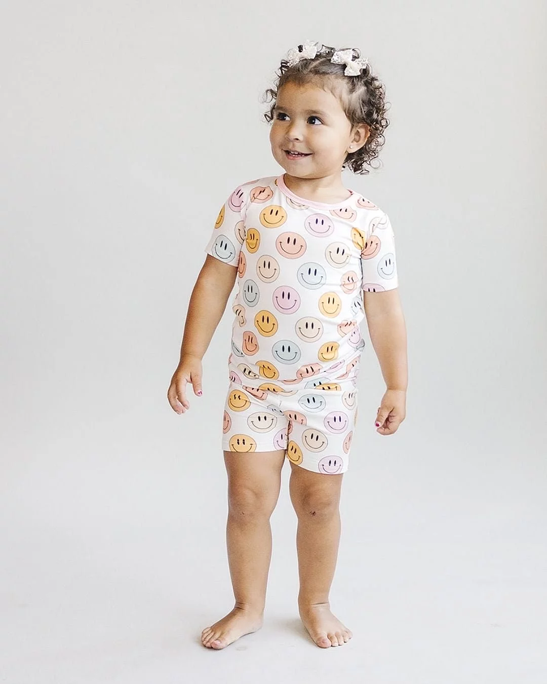 Pink Bamboo Shorts Set - Smiley Two Piece: Results