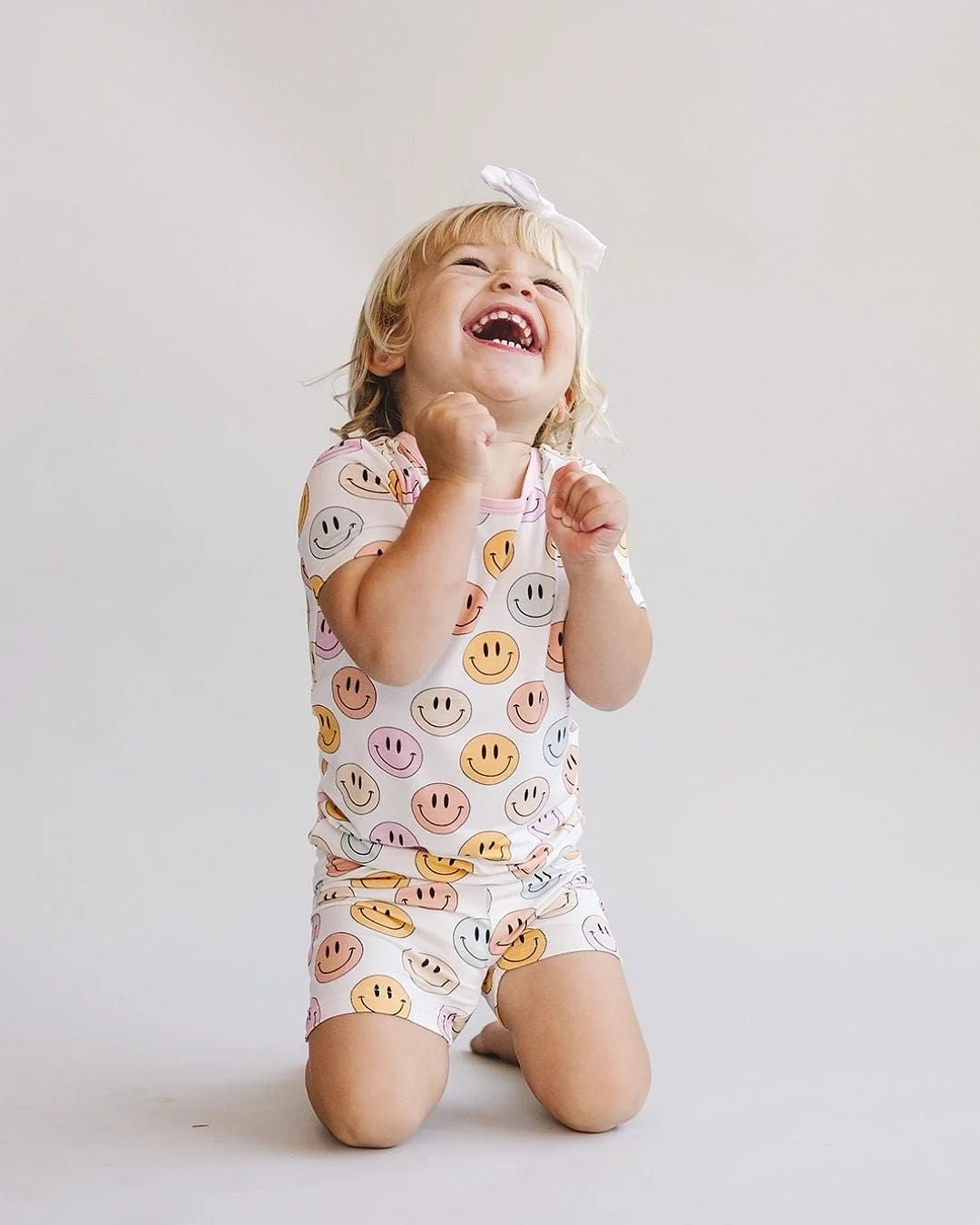 Pink Bamboo Shorts Set - Smiley Two Piece: Results