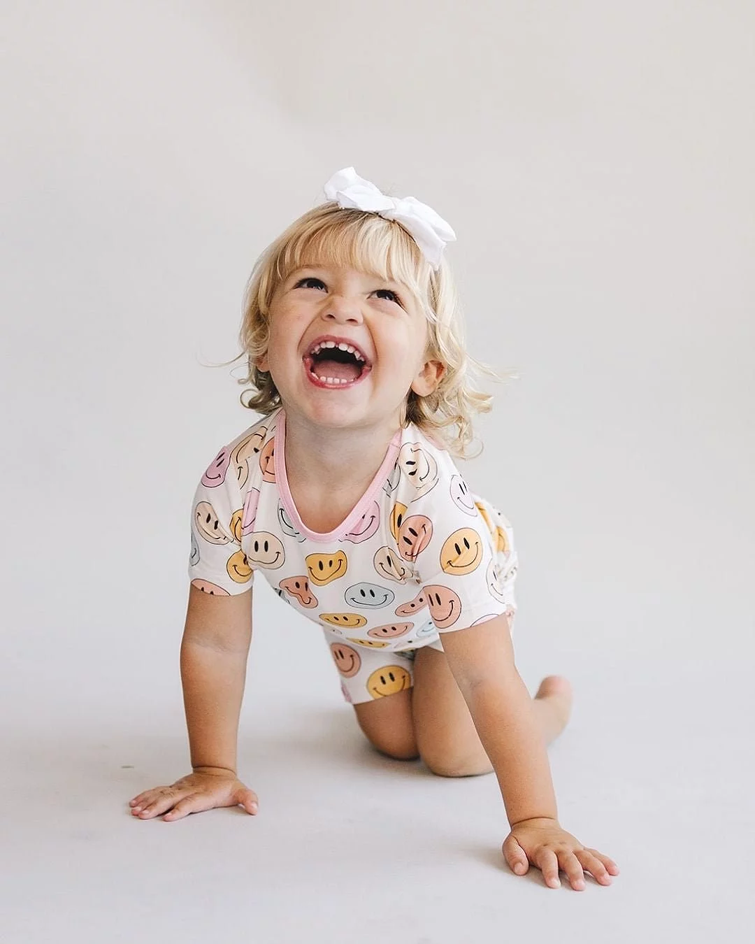 Pink Bamboo Shorts Set - Smiley Two Piece: Results