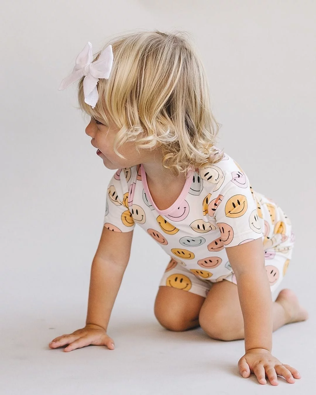 Pink Bamboo Shorts Set - Smiley Two Piece: Results