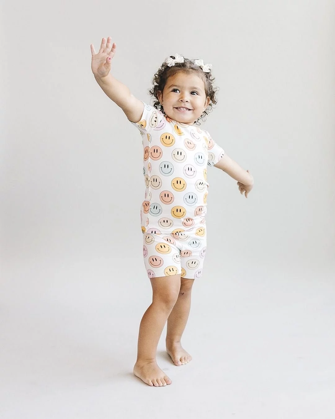 Pink Bamboo Shorts Set - Smiley Two Piece: Results