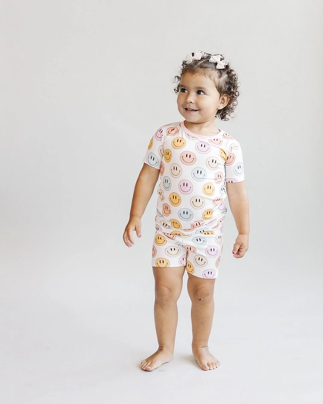 Pink Bamboo Shorts Set - Smiley Two Piece: Results