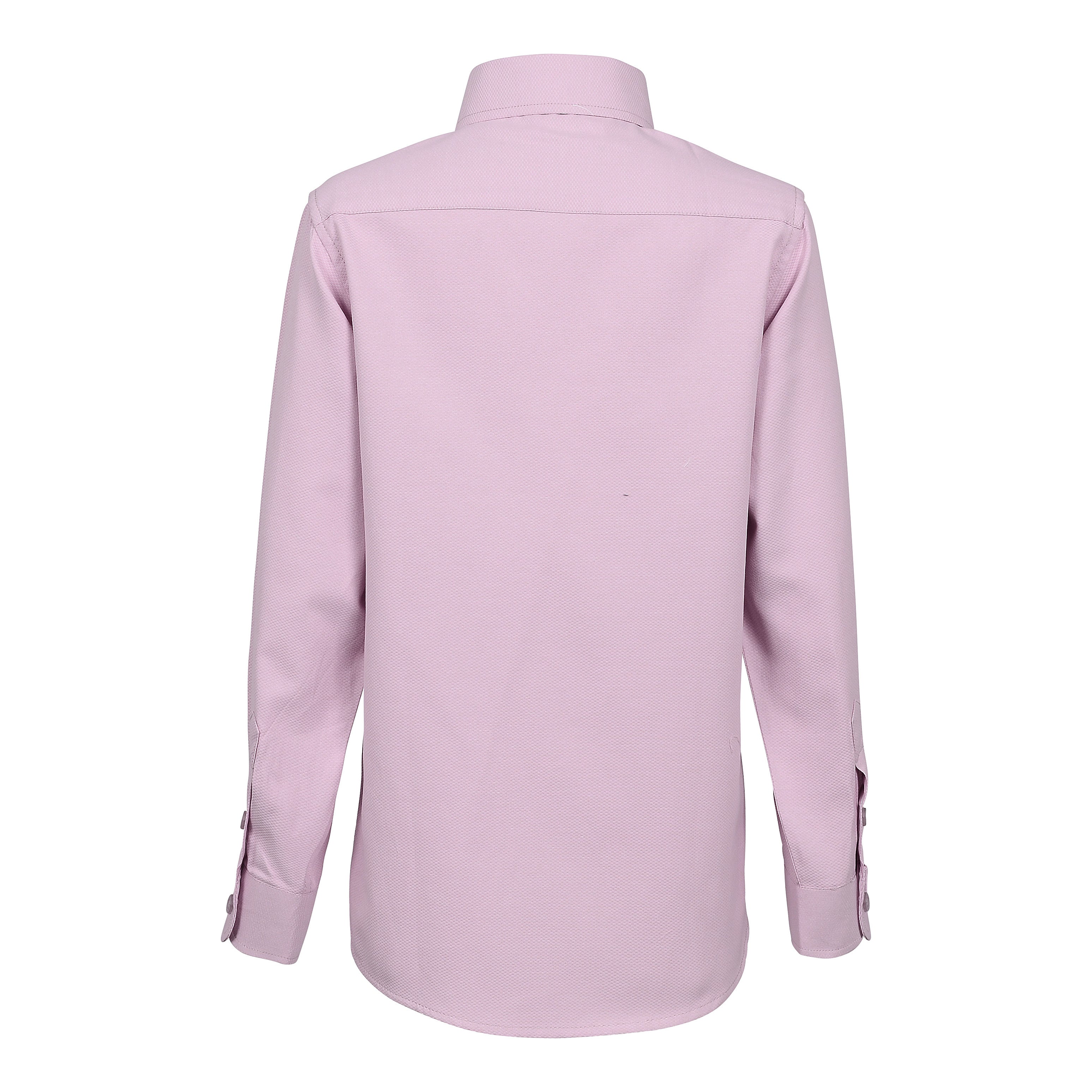 Pink textured dress shirt for boys.