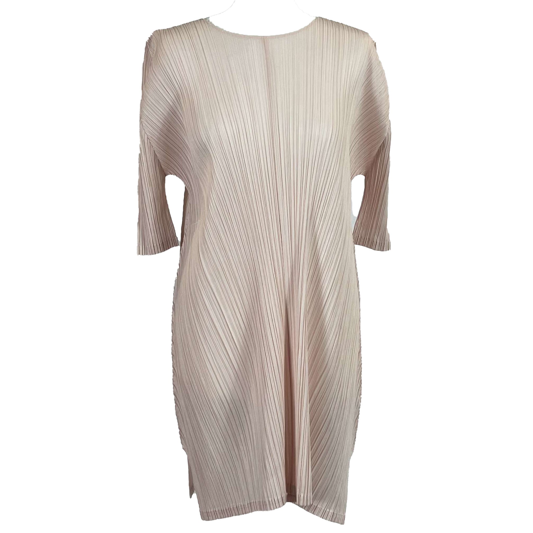 Pleats Please Issey Miyake Baby Pink Flared Midi Dress Sizes 5, XS, S, M, L, XL - Shop Now