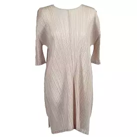 Pleats Please Issey Miyake Baby Pink Flared Midi Dress Sizes 5, XS, S, M, L, XL - Shop Now