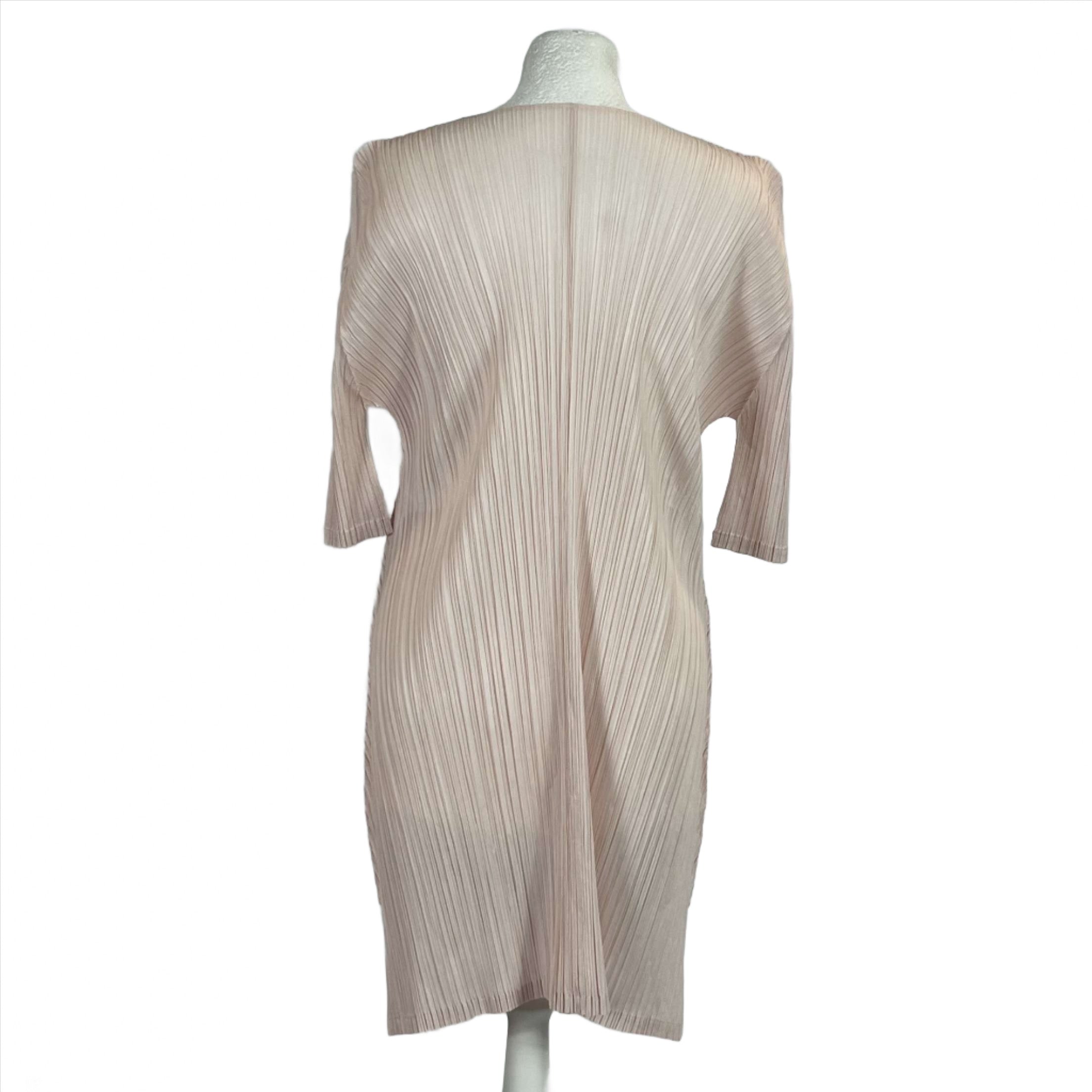 Pleats Please Issey Miyake Baby Pink Flared Midi Dress Sizes 5, XS, S, M, L, XL - Shop Now