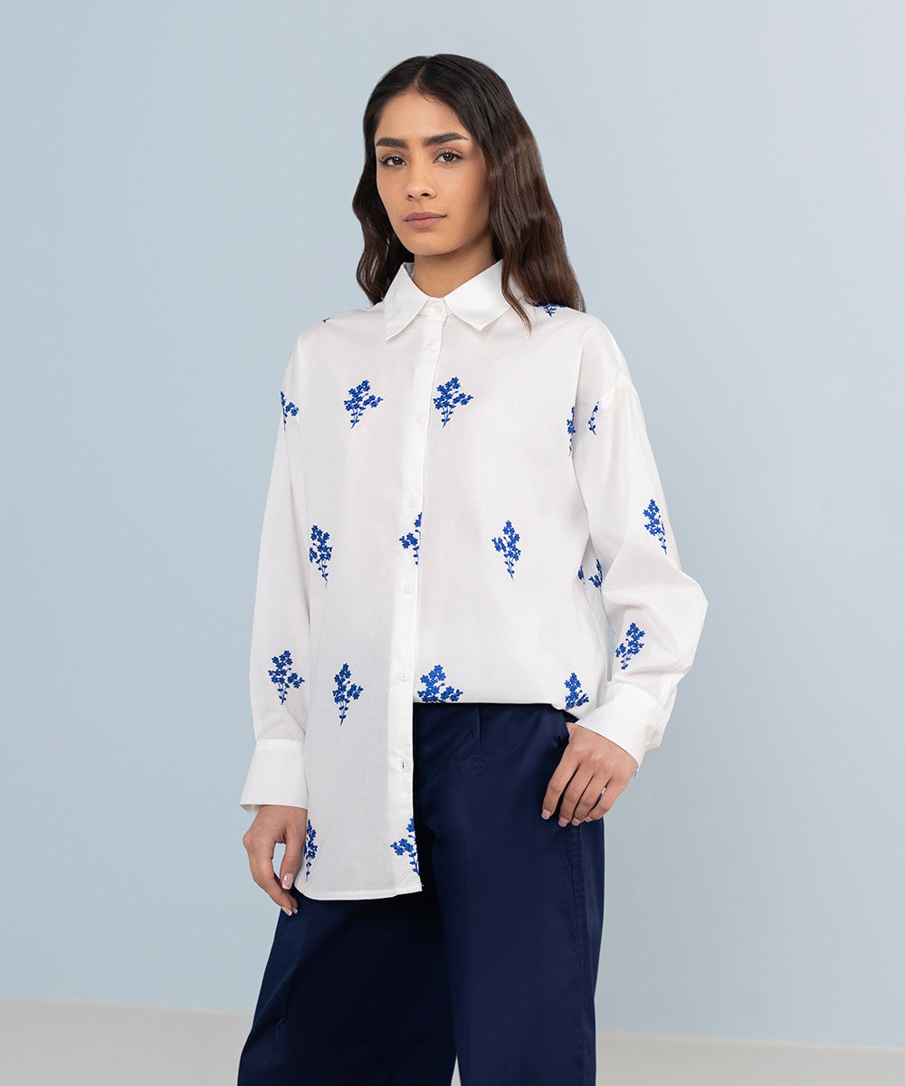 Plus Size Embroidered Blouse