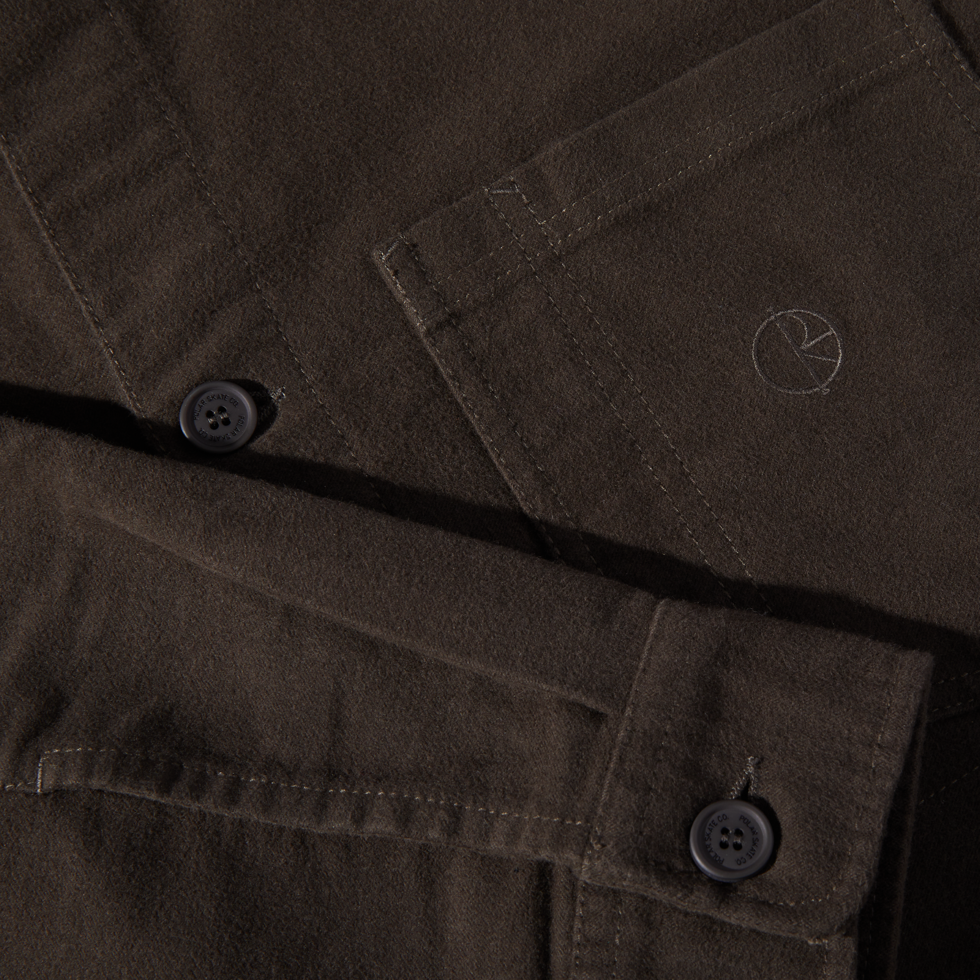 Theodore Overshirt Dark Olive - Brushed Twill - Polar Clothing