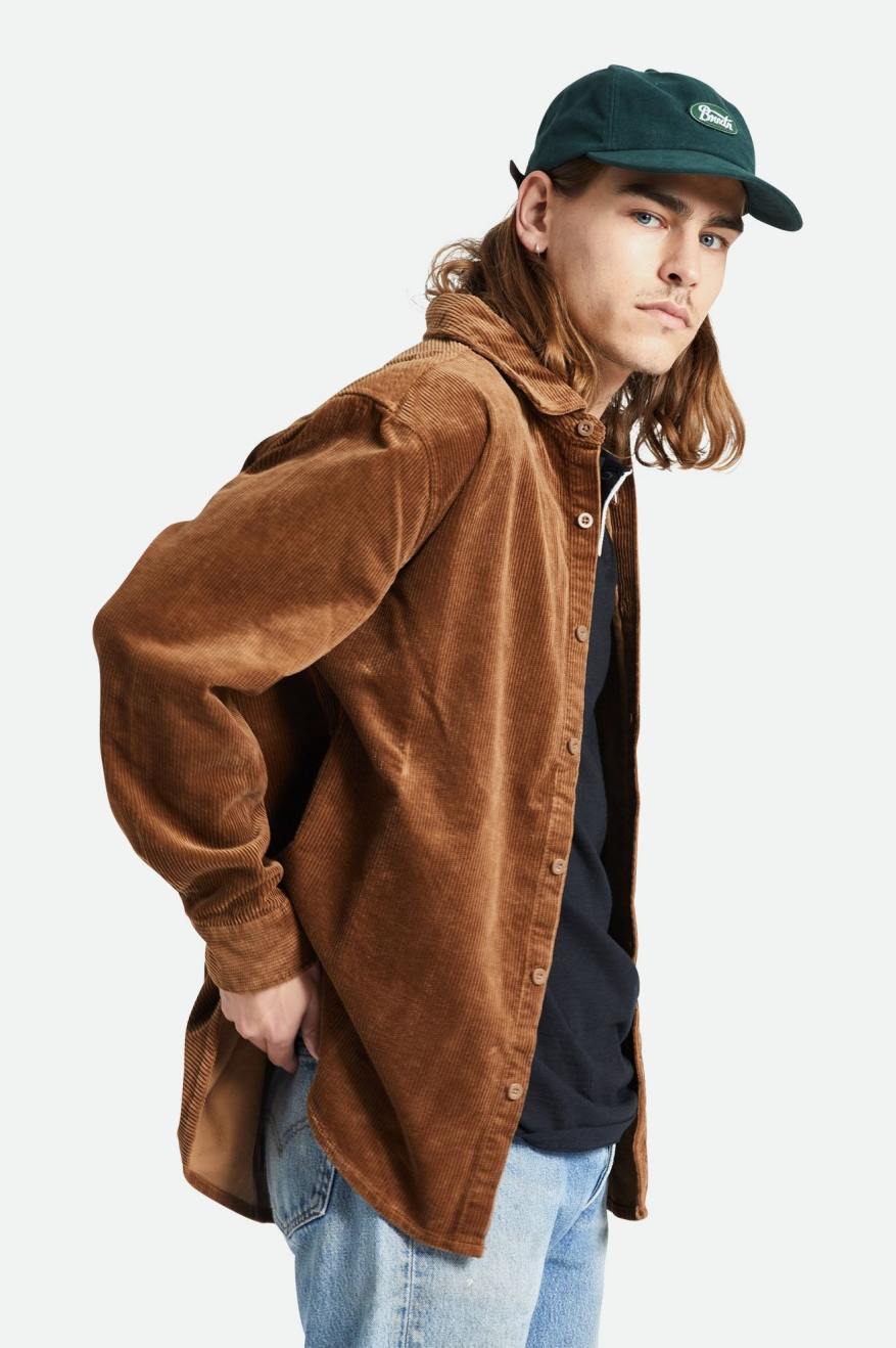 Porter L/S Overshirt in Bison Corduroy